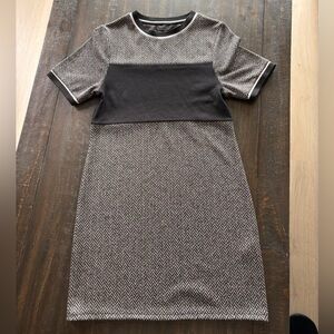 Topshop Black and White Chevron Knit Dress